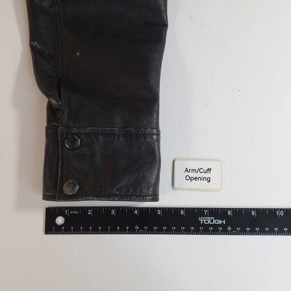 Leather Cult Jacket Mens Unisex Medium Black Genuine Leather Biker Vintage Moto - Picture 15 of 15